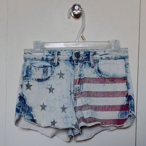 American flag denim shorts
